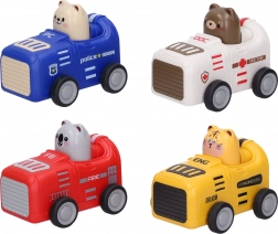 Animăluț într-o mașinuță cu mecanism de întoarcere 9 cm