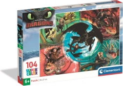 Puzzle Clementoni 104 piese Cum să îți dresezi dragonul