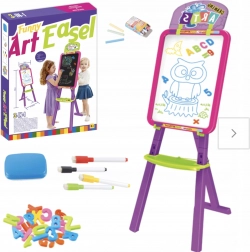 tablă mare dublă față-verso magnetică cu cretă 3-în-1