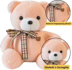 Ursuleț de pluș crem cu fundă 23cm