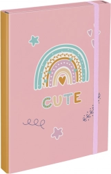 BAAGL mapă pentru caiete școlare A4 Curcubeu roz