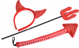 set de carnaval cu urechi, coadă și trident