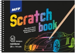 Bloc de desene răzuibile cu curcubeu 20x14 cm