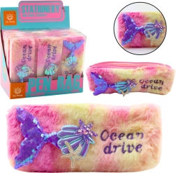 Penar plusat cu coadă de sirenă, roz-violet cu paiete