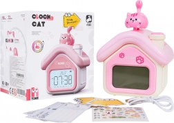 ceas deșteptător pentru copii, căsuță pisicuță cu lumină de noapte și afișaj