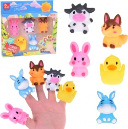 Mănuși deget din cauciuc Animale de fermă - set de 5 figurine