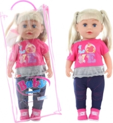 Păpușă blondă 45 cm cu biberon