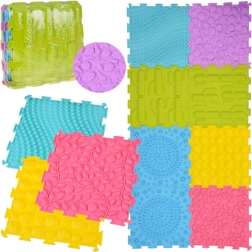 Covoraș senzorial de podea tip puzzle, 8 piese – dezvoltarea motricității și distracție