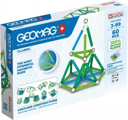 Cuburi magnetice clasice Geomag Recycled, 60 de piese