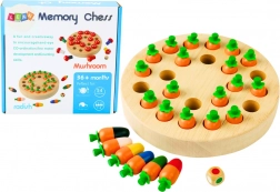 Joc de memorie de familie cu morcovi Din lemn