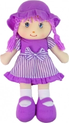 Păpușă textilă pentru îmbrățișat, mov, în dungi, 50 cm