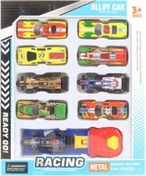 Set de mașinuțe metalice cu bază de lansare