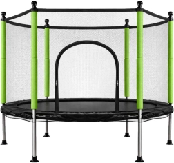 Trambulină pentru copii cu plasă și mingi 140 cm, verde