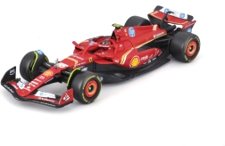 model mașină formula 1 ferrari sf-24 1:43 cu pilotul carlos sainz în cutie cadou