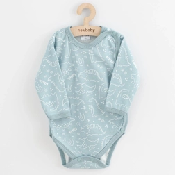 Body pentru bebeluși cu capse New Baby Classic II Dino, culoare mentă