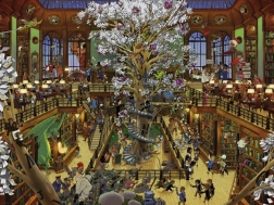 Puzzle 1500 piese – Biblioteca, Oesterle + poster