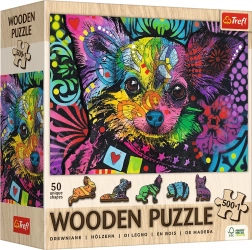 Puzzle din lemn Căţeluş Colorat