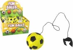 Minge de fotbal pe elastic jojo 6 cm – galbenă
