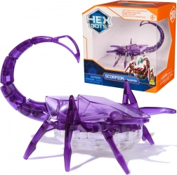 Scorpion robotic Hexbug mov cu lumină – jucărie senzorială mobilă