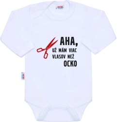 Body pentru bebeluși cu mânecă lungă NEW BABY – mai mult păr decât tati, mărimea 86 (12–18 luni)