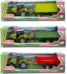 Tractor din plastic cu remorcă cu mers liber, cu lumină și sunet