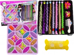 Set colorat de mărgele pentru păr și bijuterii