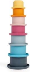 pahare din silicon stivuibile Bigjigs Toys – set de 7 piese pentru baie, nisip și grădină