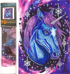 Pictură cu diamante 7D Unicorn stelar 30 × 40 cm