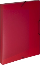 Cutie din plastic cu elastic A4, roșie