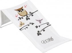 Șezlong textil pentru baie de bebeluși Bufnița înțeleaptă – alb