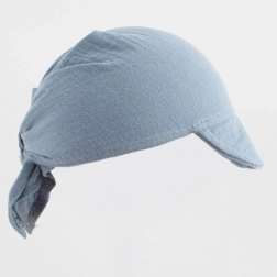 batică de vară din muselină pentru copii cu cozoroc New Baby albastră