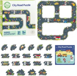 Woopie Green puzzle urban pentru copii - Pista auto