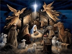 Pictură cu diamante Noapte sfântă în Betleem 30 × 40 cm