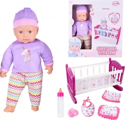Woopie Royal XL set îngrijitoare – păpușă unicorn cu leagăn și set pentru hrănire