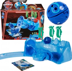Set de antrenament Bakugan cu figurina Octogan Aquatic Clan albastru – joc strategic