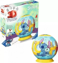 Puzzle 3D sferă DISNEY Stitch 72 piese pe suport