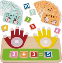 Jucărie educativă din lemn Tooky Toy pentru învățarea numărării pe degete