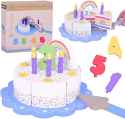 Tort de aniversare curcubeu din lemn