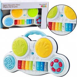 Pianină interactivă pentru copii cu tobe și sunete de animale
