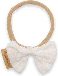 bentiță pentru bebeluși New Baby albă din muselină