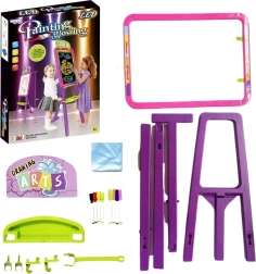 Woopie tablă pentru copii 3‑în‑1: magnetică, whiteboard și desen cu lumină