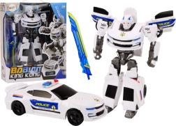 Auto-Robot 2în1 Mașină de poliție transformabilă albă