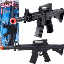 Jucărie pentru copii – pușcă mecanică cu sunet de împușcături, neagră 32 cm