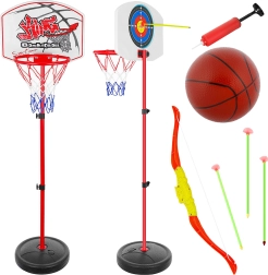 Set sportiv pentru copii 2în1 – coș de baschet și tir cu arcul cu înălțime reglabilă