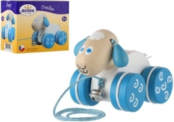 Jucărie de tras din lemn pentru copii Oiță