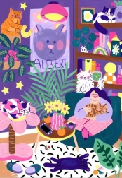 Puzzle Iubitoare de pisici 1000 piese