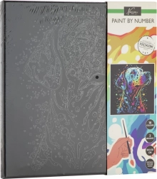 Pictură după numere pe pânză neagră – câine