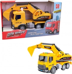 mașină de construcții cu mecanism pe inerție, cu lumină și sunet, 25 × 8 × 14 cm