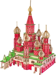 Puzzle 3D din lemn Catedrala Sfântul Vasile color