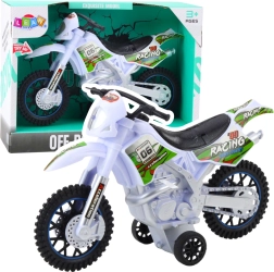 Jucărie de motocros off-road cu lumini și sunete – albă